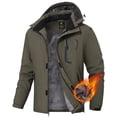 thumbnail image 1 of Xidunhg Men's Winter Skiing Jackets Water Resistant Warm Fleece Coats Parka Raincoats Snowboard Jacket with Hood Multi-Pocket Army Green L, 1 of 14