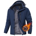 thumbnail image 1 of Xidunhg Men's Winter Skiing Jackets Water Resistant Warm Fleece Coats Parka Raincoats Snowboard Jacket with Hood Multi-Pocket Navy 2XL, 1 of 11
