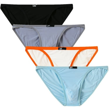Xidunhg Mens Bikini Briefs Low Rise Tagless Bamboo Underwear Multi03/4pack-2XL