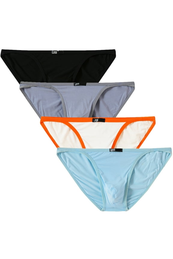 Mens Bikini Briefs Low Rise Tagless Bamboo Underwear Multi03/4pack-2XL