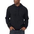 thumbnail image 1 of Xidunhg Mens Hoodies Pullover Long Sleeve Waffle Casual Sweatshirt with Pocket Black S, 1 of 5
