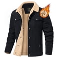 thumbnail image 1 of Xidunhg Mens Winter Jacket Fleece Lined Sherpa Jacket Warm Thicken Coat Black L, 1 of 15