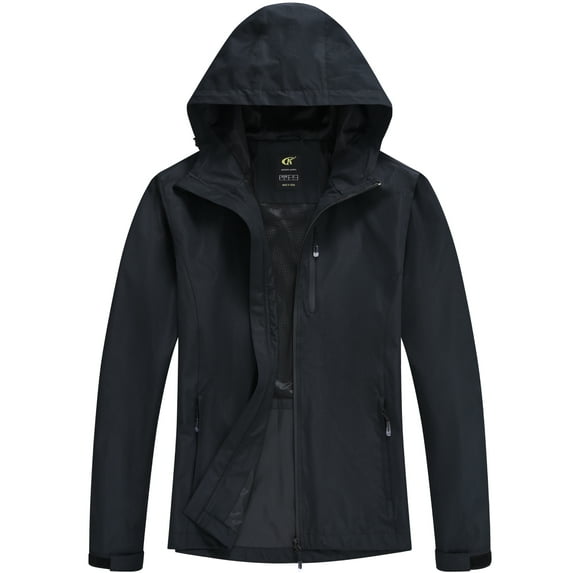 Xidunhg Women's Lightweight Jacket Waterproof Packable with Hood Cycling Bike Outdoor Jacket Windbreaker Black M