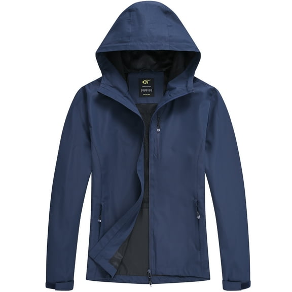 Xidunhg Women's Lightweight Jacket Waterproof Packable with Hood Cycling Bike Outdoor Jacket Windbreaker Navy XL