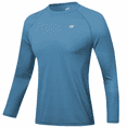 thumbnail image 1 of Xidunhg Men's Rash Guard Long Sleeve Shirt UPF 50 Sun Protection Quick Dry Moisture Wicking Lightweight for Swimming Surfing Outdoor Stone Blue M, 1 of 7