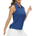 thumbnail image 1 of Xidunhg Women's Polo Shirt Quarter Zipper Golf Vest Sleeveless Quick-Drying Sports Polo Shirt Navy XL, 1 of 7