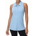 thumbnail image 1 of Xidunhg Women's Sleeveless Tank Top Golf Polo Shirts Summer Sports Athletic Fashionable Workwear-Quick Dry Light Blue 2XL, 1 of 8