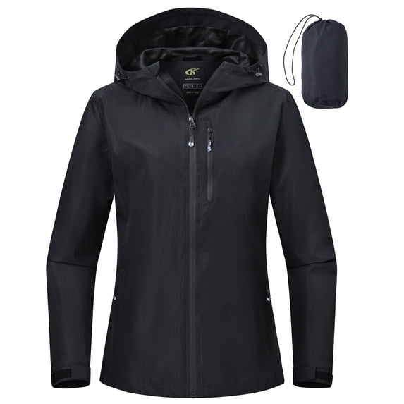 Xidunhg Women's Waterproof Packable Rain Jacket with Adjustable Hood, Lightweight Windbreaker, Breathable Mesh Lined Outdoor Coat for Cycling Hiking Travel