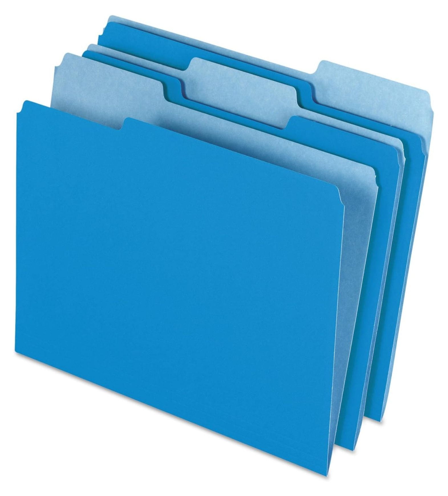 Xie Kun Two-Tone Color File Folders, Letter Size, Blue, 1/3 Cut, 100 ...