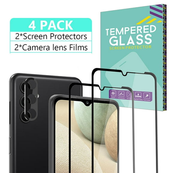 Xihaiying Samsung Galaxy A13 5G Screen Protector Tempered Glass (2-Pack) + Camera Lens Protector (2-Pack), 9H [Alignment Easy Installation Frame] HD