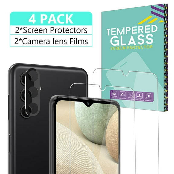 Xihaiying Samsung Galaxy A13 Screen Protector Tempered Glass (2-Pack) + Camera Lens Protector (2-Pack), 9H [Alignment Easy Installation Frame] HD