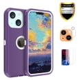 thumbnail image 1 of Xihaiying iPhone 13 Mini Case + Screen Protectors + Camera Lens Protector, Heavy Duty Hard Shockproof Armor Protector Case (Purple+White), 1 of 7