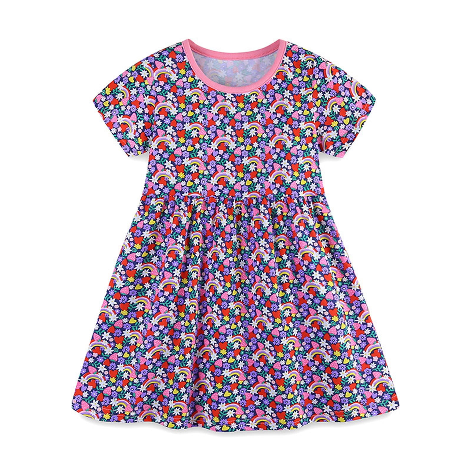 Xihbxyly Baby Girl Dress, Baby Girls Short Sleeve Cotton Dress Sundress
