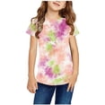 thumbnail image 1 of Xihbxyly Boy's Girls T-Shirts Printed Short Sleeve Youth T Shirts Top Tie Dye Shirt Kids Basic Layering T Shirts Tops, 1 of 5