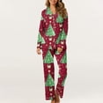 thumbnail image 1 of Xihbxyly Christmas Pajamas for Women, Women's Christmas Printed Pajama Set for Daily Home Wear Two-Piece Pajama Set with Pocket, 1 of 6