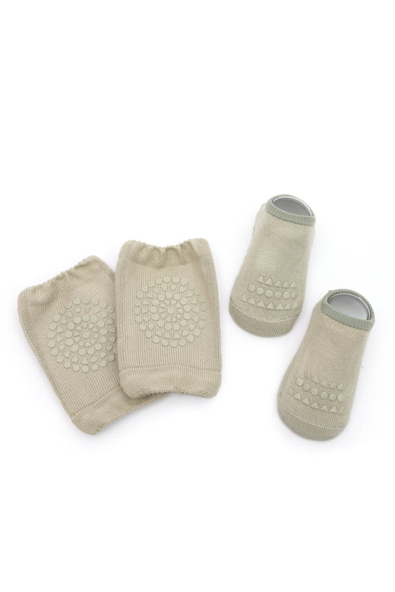 Cleaning Socks for Women Toddler Boys Girls Solid Color Breathable Kids Dispensing Non-slip Indoor Crawl Knee Pads Suit 1PC