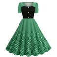thumbnail image 1 of Xihbxyly Women Short Sleeve Square Neck 1950s Retro Vintage Cocktail Party Dress Casual A-Line Work Dress Rom Party Vintage Dresses, 1 of 6
