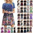 thumbnail image 1 of Xihbxyly Dresses for Women 2024 Women'S Summer Dress Sleeveless Ruffle Sleeve Round Neck Mini Dress Solid Loose Short Flowy Dress Wedding Guest Dresses for Women Blue XL On Sale Clearance Items, 1 of 7
