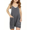 thumbnail image 1 of Xihbxyly Girls' Jumpsuits & Rompers, Girls Sleeveless Jumpsuits Casual Rompers Spaghetti Strap Loose Overalls with Pocket Onesies Summer Outfits Clothes, 1 of 5