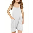 thumbnail image 1 of Xihbxyly Girls' Jumpsuits & Rompers, Girls Sleeveless Jumpsuits Casual Rompers Spaghetti Strap Loose Overalls with Pocket Onesies Summer Outfits Clothes, 1 of 5