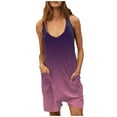 thumbnail image 1 of Xihbxyly Jumpsuits for Women Casual Womens Summer Casual Sleeveless Rompers Loose Spaghetti Strap Shorts Jumpsuit Linen Scoop Neck Wide Leg Jumpsuit with Pockets Purple XXL #3, 1 of 4