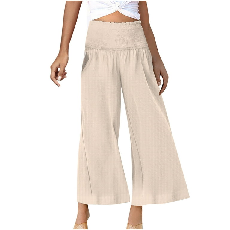 Casual Solid Pocket Loose High Waist Wide Leg Solid Color Bottoms Casual Solid Pocket Loose High Waist Wide Leg Solid Color Bottoms