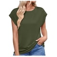 thumbnail image 1 of Xihbxyly Loose Summer Tops for Women Women Casual Basic T Shirts Loose Fit Crewneck Short Sleeve Summer Trendy Lightweight Soft Plus Size Tops Summer Saving Clearance Shirts, 1 of 7