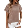 thumbnail image 1 of Xihbxyly Loose Summer Tops for Women Womens Summer Tops Short Sleeve Crew Neck Shirts Casual Tshirts Fashion Loose Fit Plus Size Tops Summer Saving Clearance Tops, 1 of 6