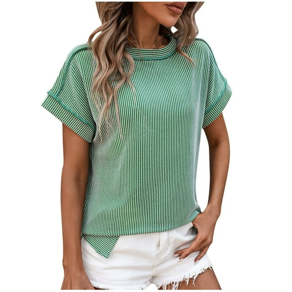 Xihbxyly Loose Summer Tops for Women Womens Summer Tops Short Sleeve Crew Neck Shirts Casual Tshirts Fashion Loose Fit Plus Size Tops