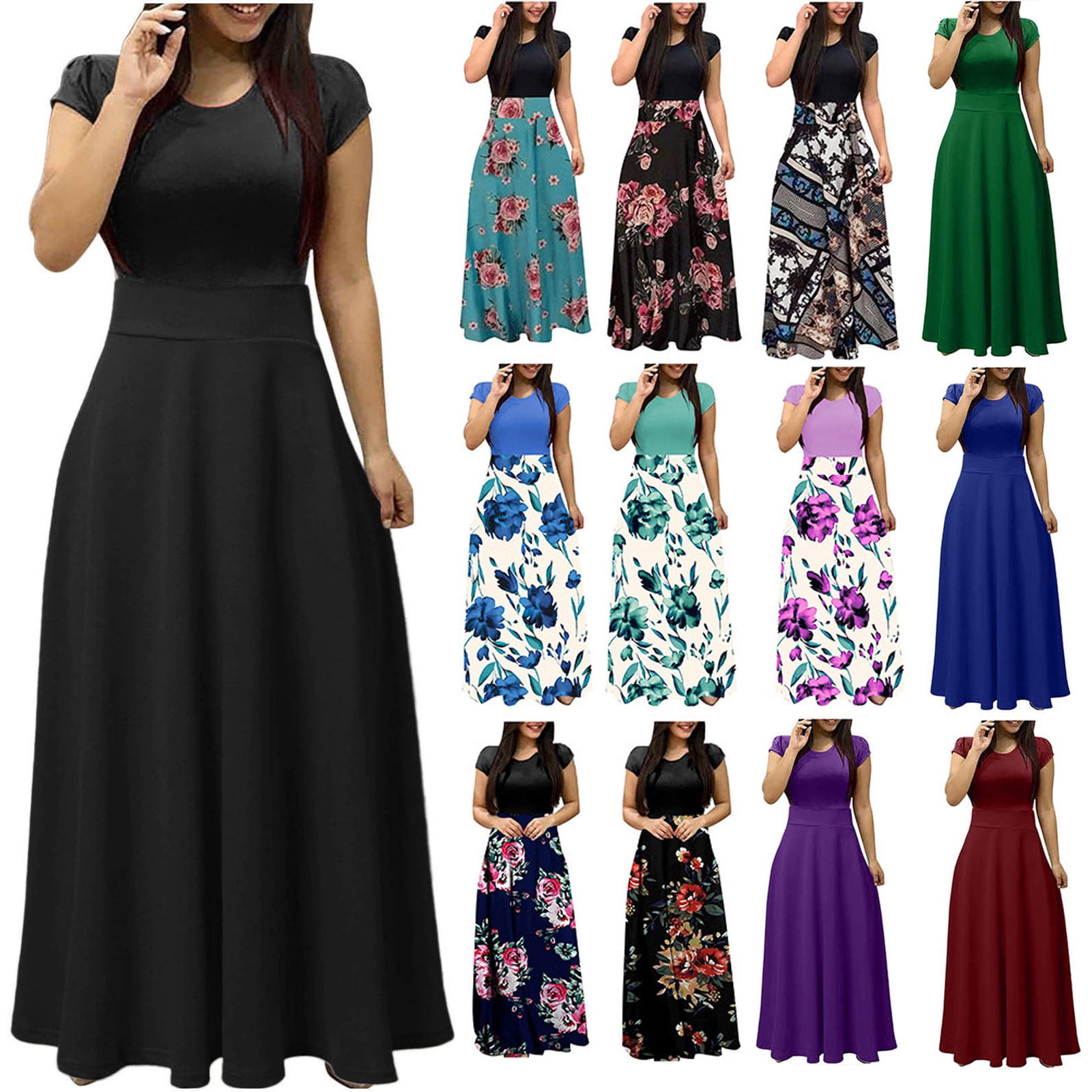 Cyber_Monday Maxi Dresses for Women 2024, Women's Summer Boho Plus Size