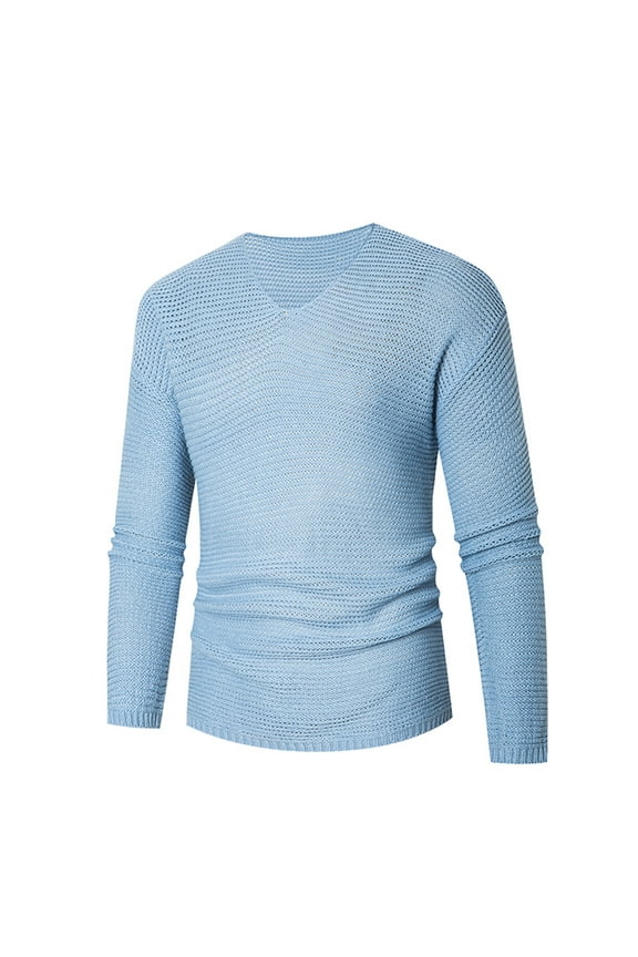Mens Crewneck Sweater, Men's Long Sleeve Shirts Ribbed Pullover Sweater Sim Fit Thermal Tops Crew Neck Stretchy Undershirts Big and Tall Sweaters