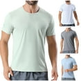 thumbnail image 1 of Xihbxyly Mens Shirts Quick Dry Gym Tshirts Crew Neck Short Sleeve Soft Fitted Tees Mens Dress Shirts Solid Loose Fit Casual Tops Casual for Running, 1 of 7