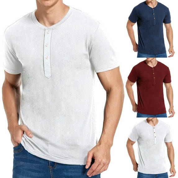 Xihbxyly Mens Shirts Stretch Classic Tshirts Crew Neck Short Sleeve Quick Dry T Shirt Tops Casual Stylish Solid Loose Fit Mens Dress Shirts Active for Beach