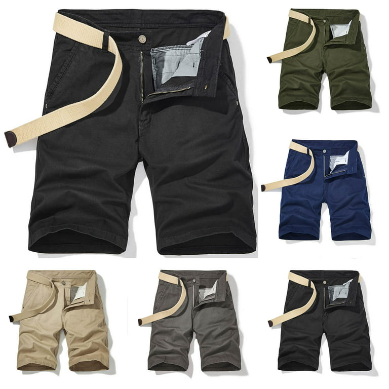 Xihbxyly Mens Shorts Cargo Shorts for Men, Cargo Shorts for Men Stretch  Waist Cotton Hiking Short Casual Solid Zipper Button Pockets Cropped Cargo  Shorts Deals Of Today 10 Dollar Items For Men #