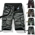 thumbnail image 1 of Xihbxyly Mens Shorts Cargo Shorts for Men, Cargo Shorts for Men Stretch Waist Cotton Hiking Short Casual Solid Zipper Button Pockets Cropped Cargo Shorts #5, 1 of 6