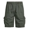 thumbnail image 1 of Xihbxyly Mens Shorts Cargo Shorts for Men, Cargo Shorts for Men Stretch Waist Cotton Hiking Short Casual Solid Zipper Button Pockets Cropped Cargo Shorts, 1 of 6