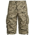 thumbnail image 1 of Xihbxyly Mens Shorts Cargo Shorts for Men, Cargo Shorts for Men Stretch Waist Cotton Hiking Short Casual Solid Zipper Button Pockets Cropped Cargo Shorts Lightning Deals Of Today, 1 of 5