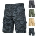 thumbnail image 1 of Xihbxyly Mens Shorts Cargo Shorts for Men, Cargo Shorts for Men Stretch Waist Cotton Hiking Short Casual Solid Zipper Button Pockets Cropped Cargo Shorts Official Site Made In Usa, 1 of 5