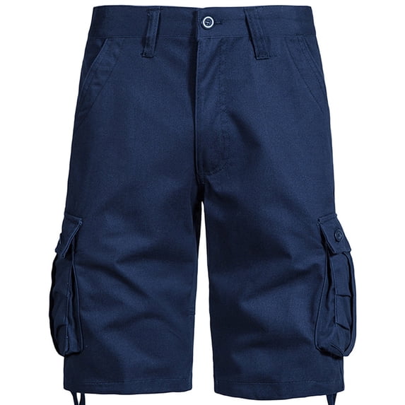 Xihbxyly Mens Shorts Cargo Shorts for Men, Cargo Shorts for Men Stretch Waist Cotton Hiking Short Casual Solid Zipper Button Pockets Cropped Cargo Shorts Outlet Sale