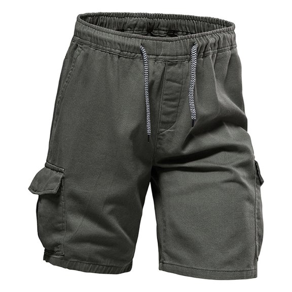 Xihbxyly Mens Shorts Cargo Shorts for Men, Cargo Shorts for Men Stretch Waist Cotton Hiking Short Casual Solid Zipper Button Pockets Cropped Cargo Shorts #1