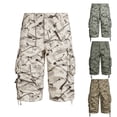 thumbnail image 1 of Xihbxyly Mens Shorts Cargo Shorts for Men, Cargo Shorts for Men Stretch Waist Cotton Hiking Short Casual Solid Zipper Button Pockets Cropped Cargo Shorts #5, 1 of 6