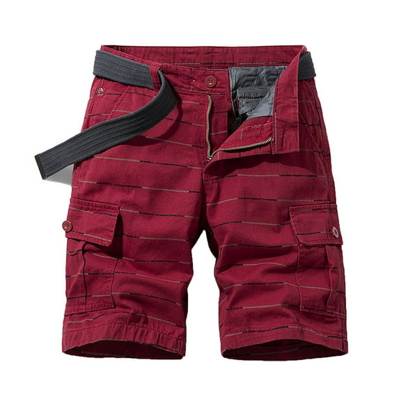 Xihbxyly Mens Shorts Cargo Shorts for Men, Cargo Shorts for Men Stretch Waist Cotton Hiking Short Casual Solid Zipper Button Pockets Cropped Cargo Shorts Today'S Deals In Prime