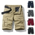 thumbnail image 1 of Xihbxyly Mens Shorts Cargo Shorts for Men, Cargo Shorts for Men Stretch Waist Cotton Hiking Short Casual Solid Zipper Button Pockets Cropped Cargo Shorts, 1 of 7
