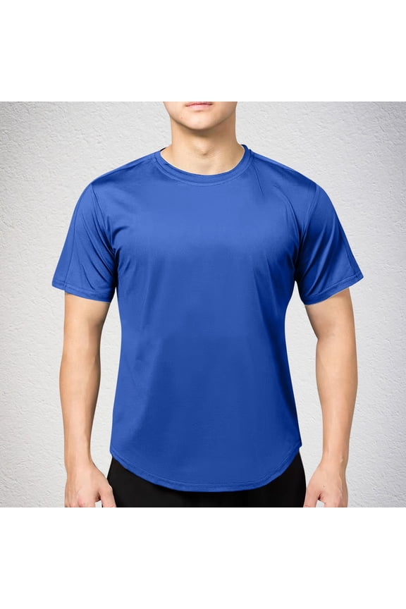 Mens T-Shirts Comfortable T-Shirt Crew Neck Short Sleeve Pus Size Tops Mens Dress Shirts Solid Slim Fit Casual Tops Trendy for Traveling