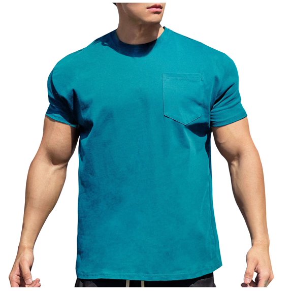 Xihbxyly Mens Tops Casual Big & Tall Crew Neck Short Sleeve Quick Dry T Shirt Oversized Tshirts for Men Solid Loose Fit Tops Casual Stylish Simple for Casual Wear