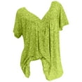 thumbnail image 1 of Xihbxyly Plus Size Button Up Shirts for Women,Women's Summer Plus Size Casual Gradient Color Top Loose V-Neck T-Shirt Tunic Top Cotton Linen Printed Shirt Casual Short Sleeve Swim Coverup Shirt #1, 1 of 7
