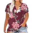 thumbnail image 1 of Xihbxyly Plus Size Tops for Women, V Neck T Shirts for Women Short-Sleeve V-Neck T-Shirt Sexy Wrap Shirt Short Sleeve Tunic Top Shirts Womens Summer Tops Loose Tops Blous Clearance Items Deals, 1 of 6