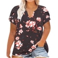 thumbnail image 1 of Xihbxyly Plus Size Tops for Women, V Neck T Shirts for Women Short-Sleeve V-Neck T-Shirt Sexy Wrap Shirt Short Sleeve Tunic Top Shirts Womens Summer Tops Loose Tops Blouse Calf Stretch Box, 1 of 5