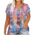 thumbnail image 1 of Xihbxyly Plus Size Tops for Women, V Neck T Shirts for Women Short-Sleeve V-Neck T-Shirt Sexy Wrap Shirt Short Sleeve Tunic Top Shirts Womens Summer Tops Loose Tops Blouse Todays Deal #3, 1 of 5