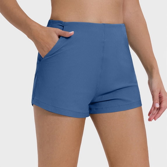Xihbxyly Running Shorts for Women Summer Solid Color High Waist Athletic Shorts Leisure Loose Fit Lightweight Summer Shorts